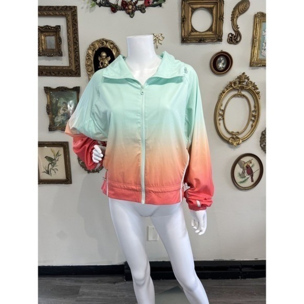Beachriot Mint Pink Ombre Full Zip Lightweight Windbreaker Jacket Size s